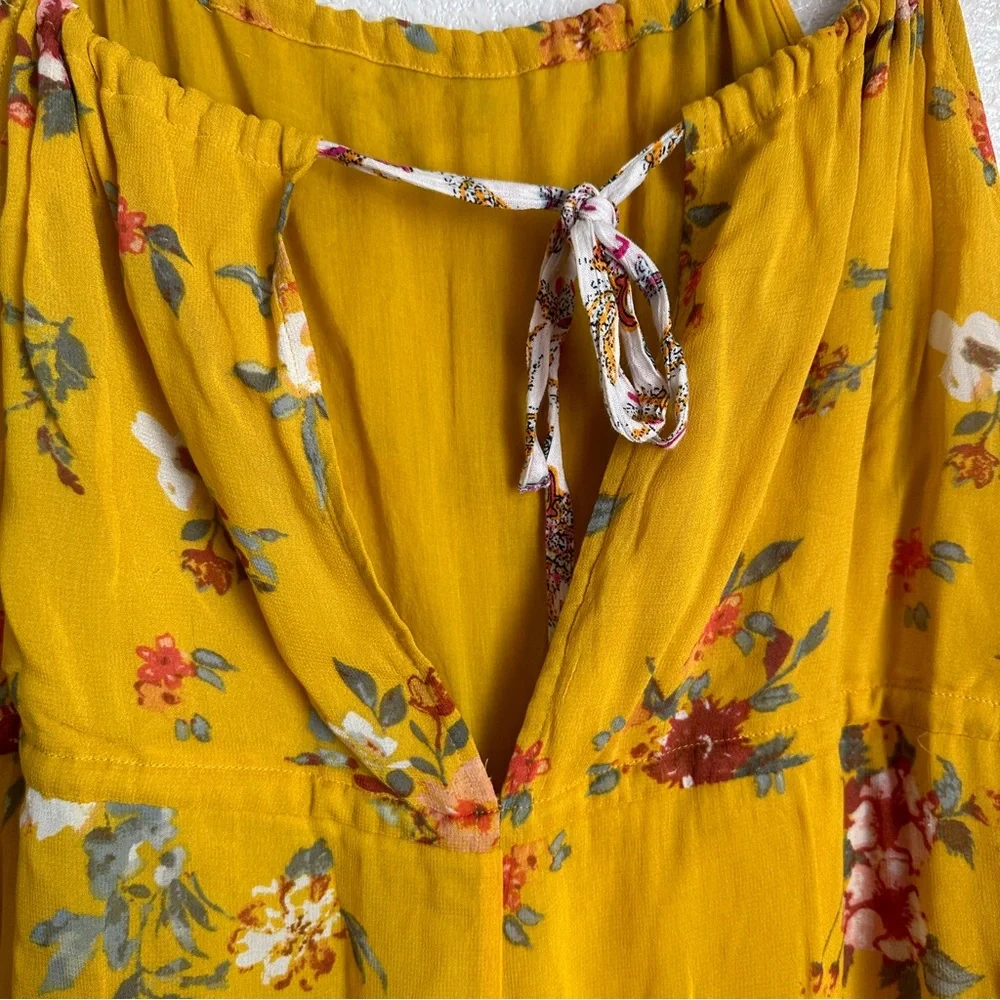 Free People Georgia Jumpsuit Sz Large Floral Print NWT‎